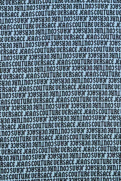 Sweatshirt fabric with black inscriptions