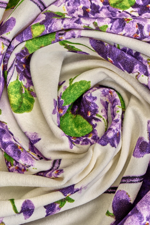 Jersey de punto, flores y herraduras