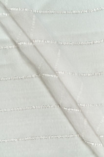 Silk chiffon striped off-white