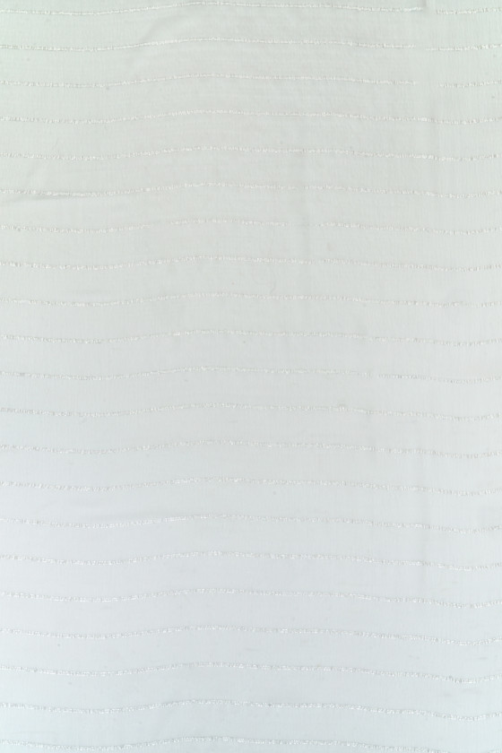 Mousseline de soie rayée blanc cassé