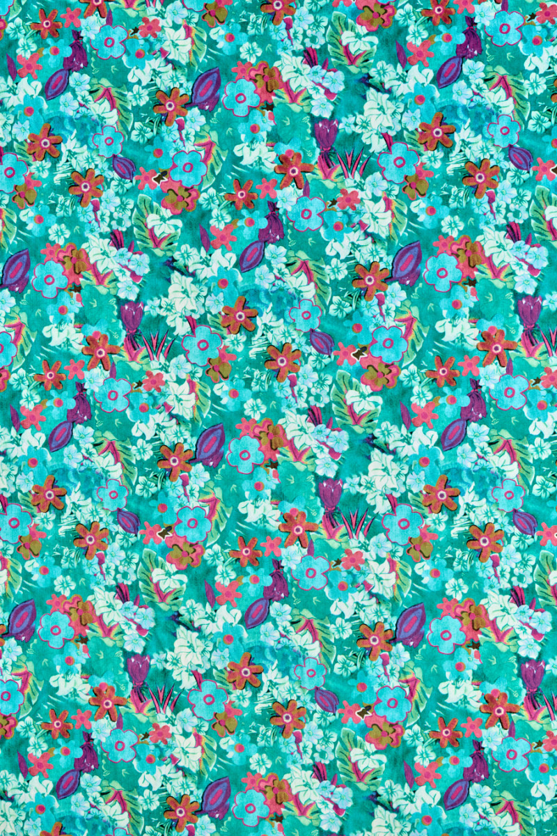 Tissu tricoté floral en polyester