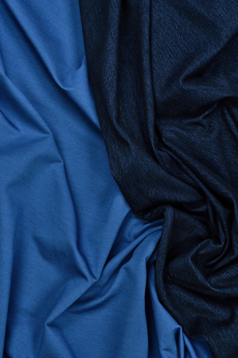 Double-sided blue sweatshirt fabric