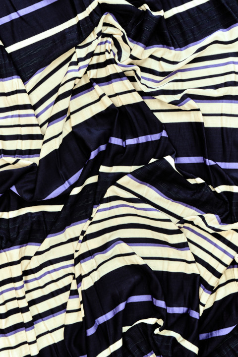 Striped viscose knitted fabric