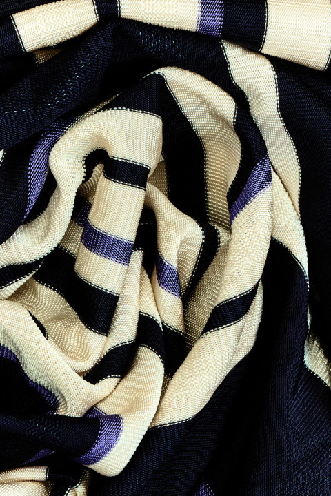 Striped viscose knitted fabric
