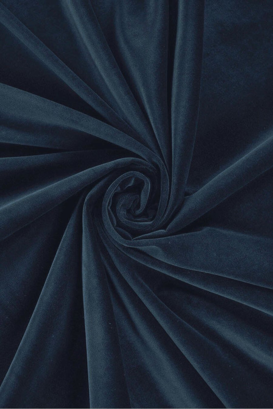 Velour (velvet) cotton light navy blue