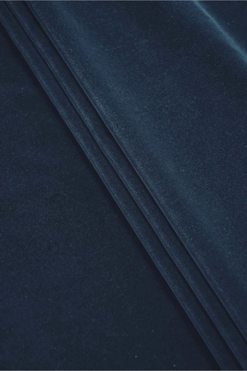 Velour (velvet) cotton light navy blue