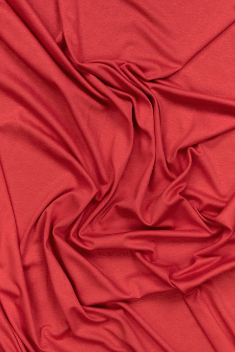 Tejido de punto micromodal rojo