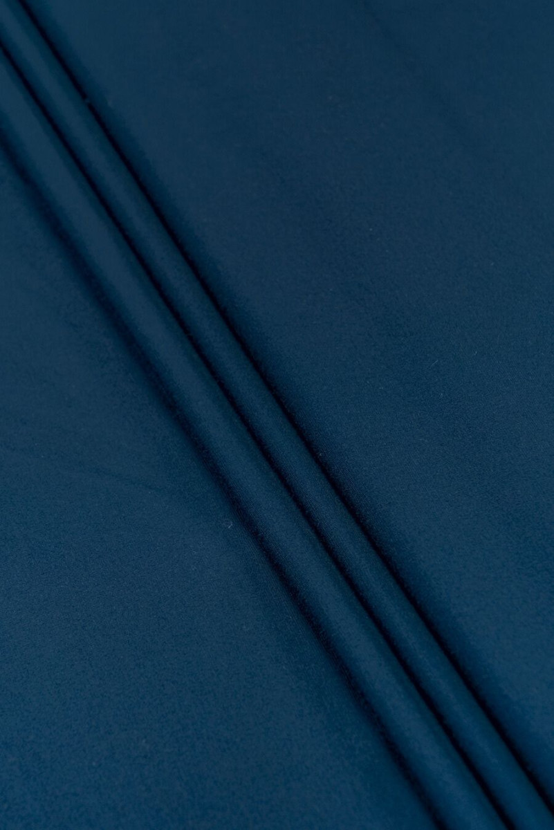 Wool knitted fabric navy blue light