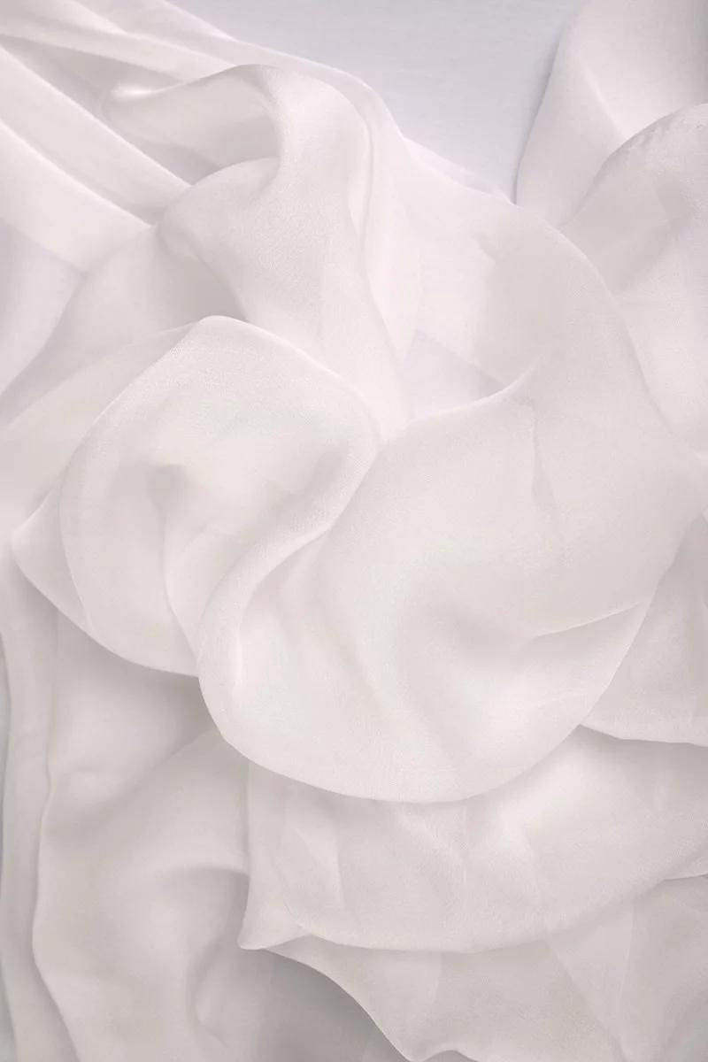 Szyfon jedwabny biały Przecena