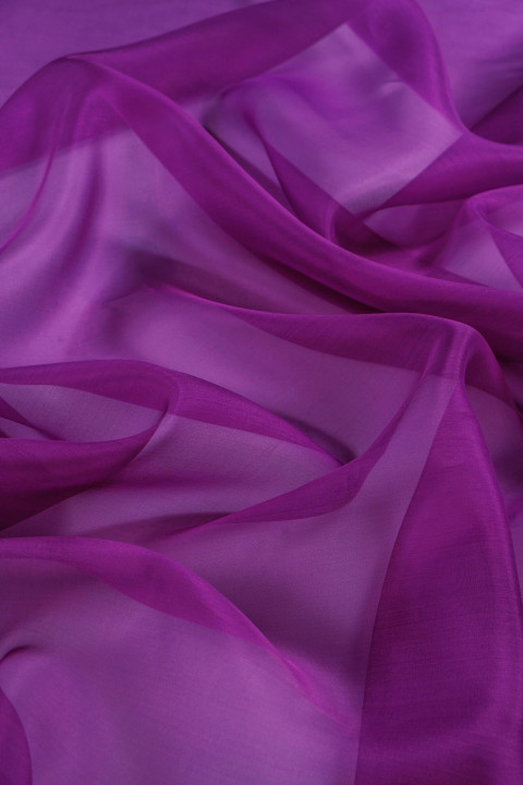 Organza jedwabna - jasny granat