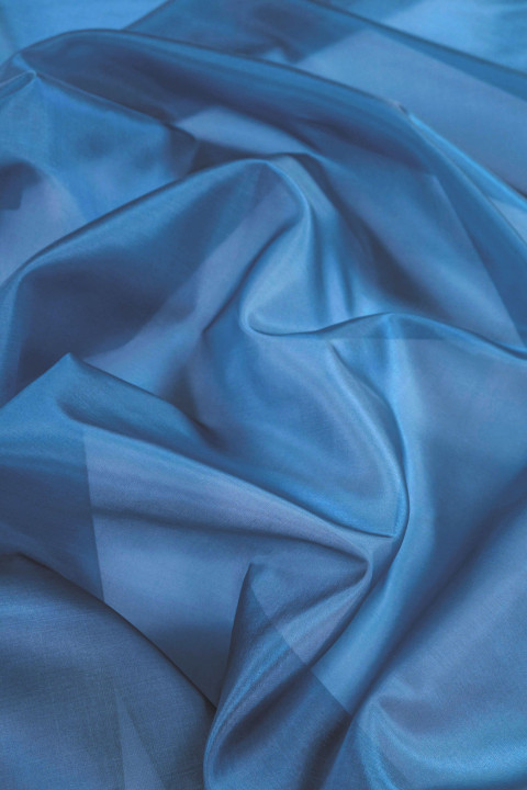 Silk organza - light navy blue