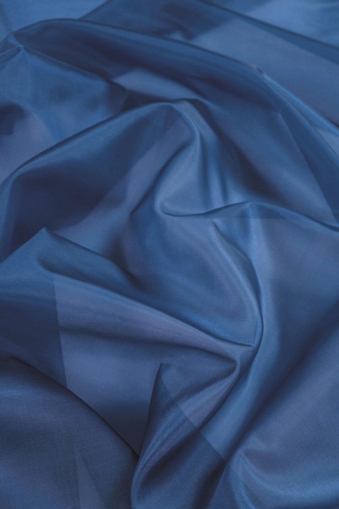 Silk organza - light navy blue