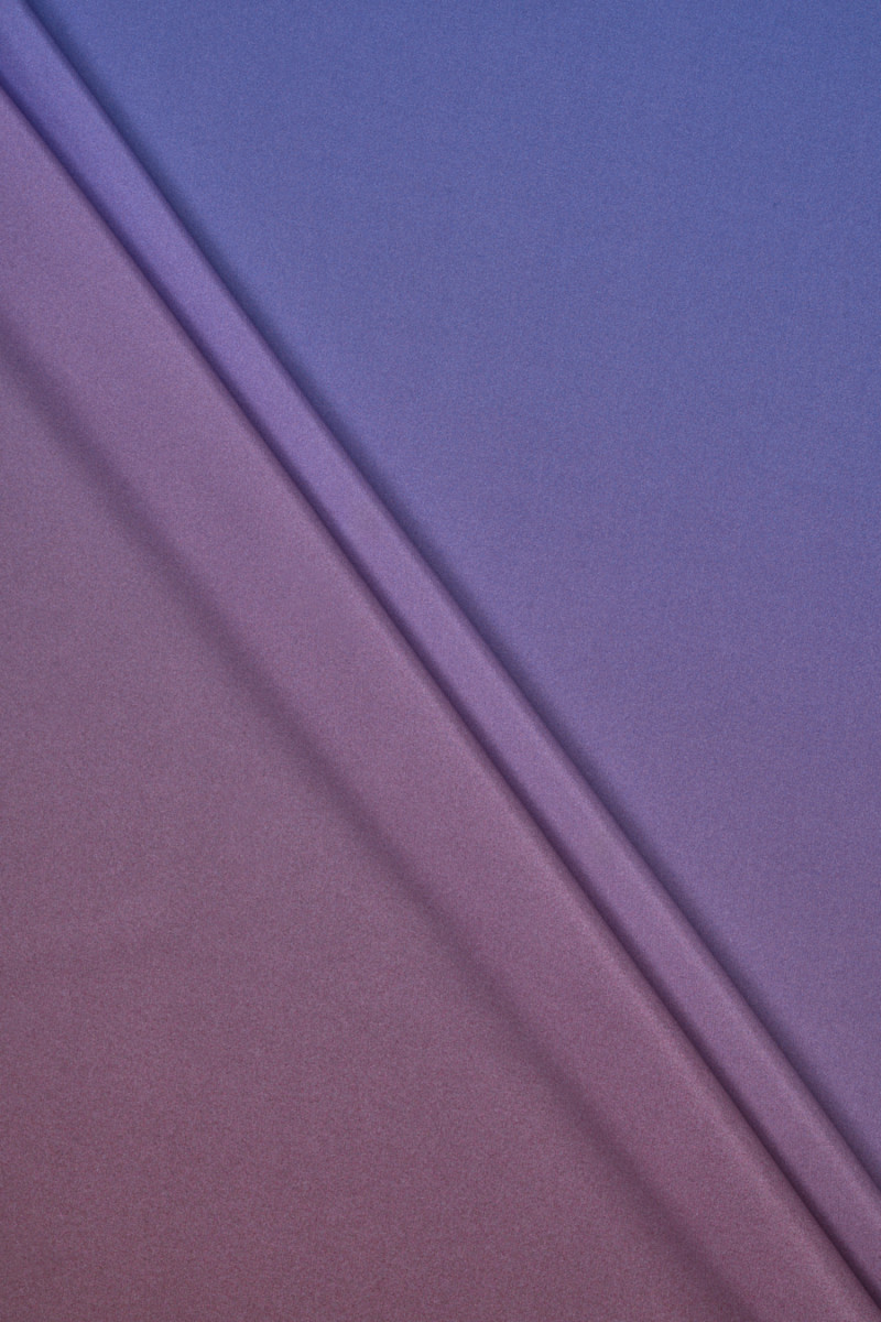 Satyna jedwabna ombre niebiesko różowa KUPON 200cm