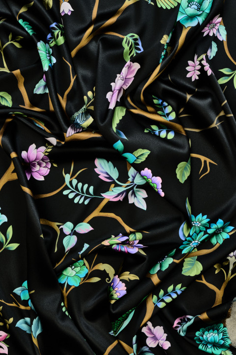 Silk satin birds on twigs
