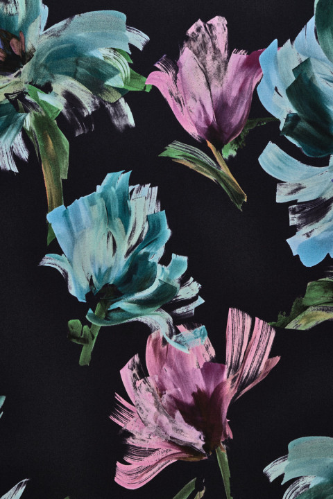 Silk satin painted flowers