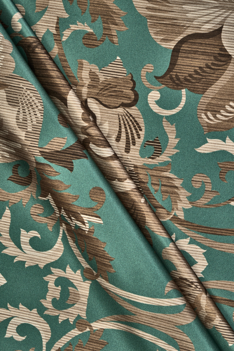 Silk satin oriental motifs