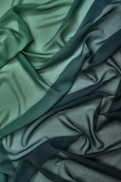 Szyfon poliestrowy ombre zielony