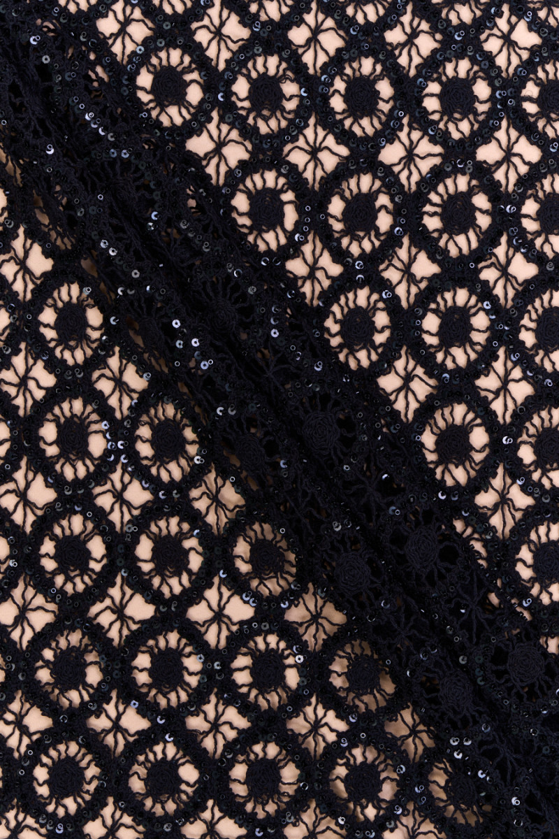 Openwork lace with beads black