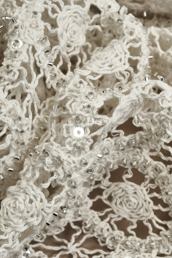 Openwork lace with cream beads