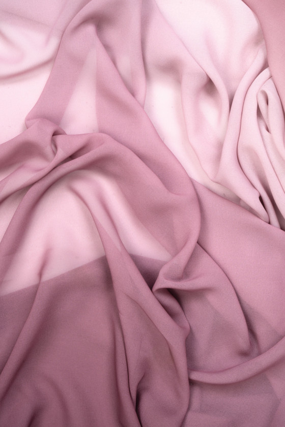 Szyfon poliestrowy ombre różowy KUPON 170cm