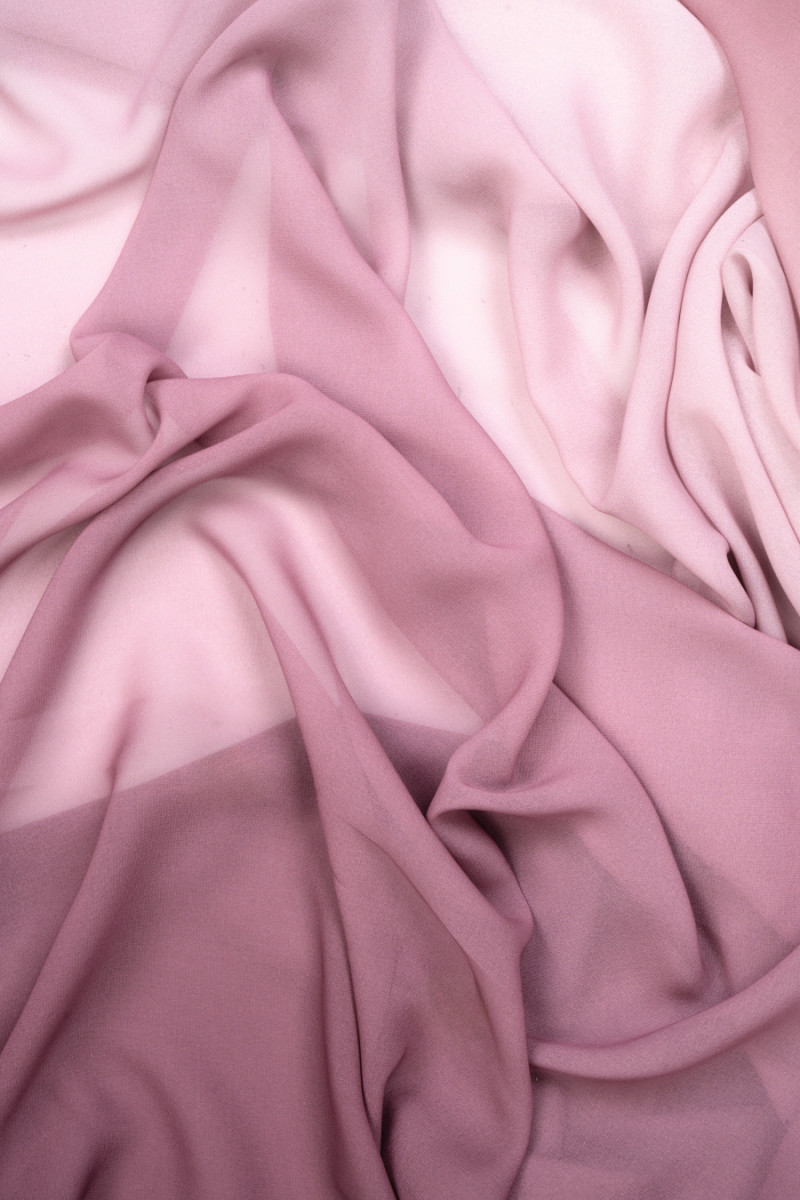 Szyfon poliestrowy ombre różowy KUPON 170cm