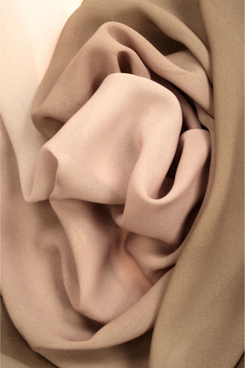 Chiffon polyester ombré beige