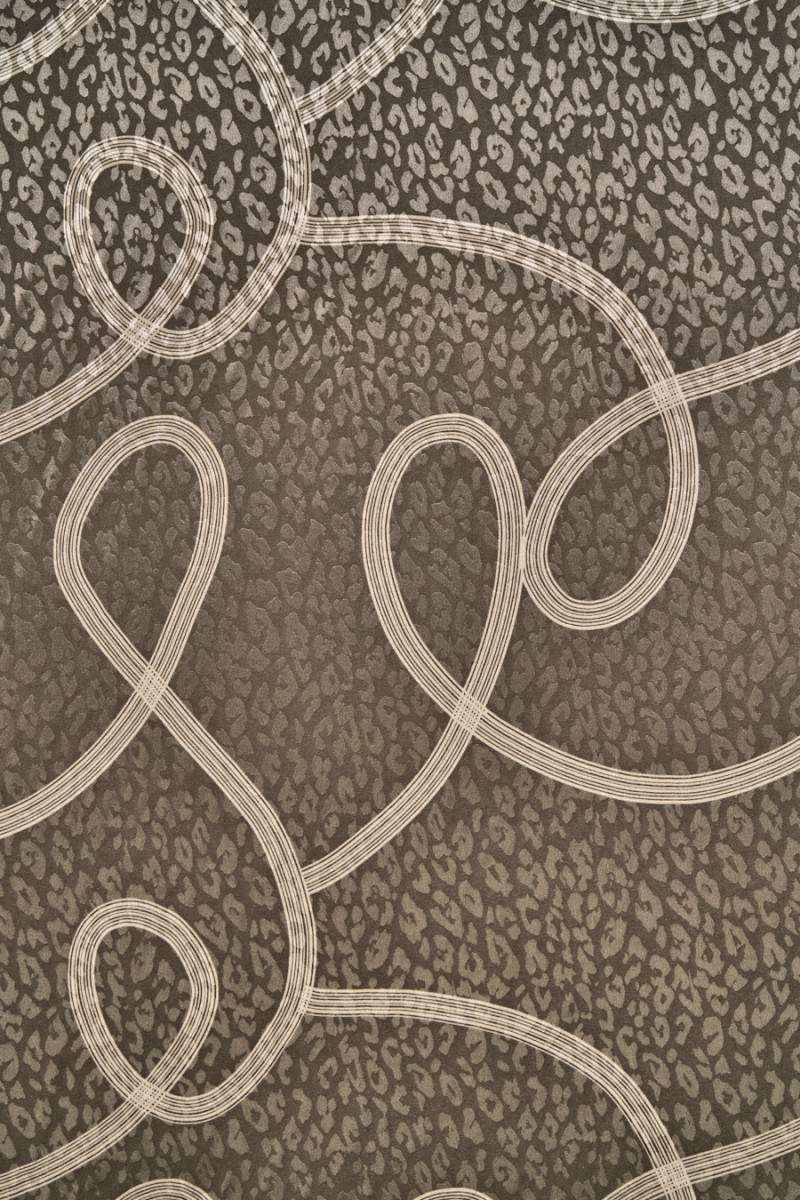 Jacquard Fabric Ribbons & Panther COUPON 190cm