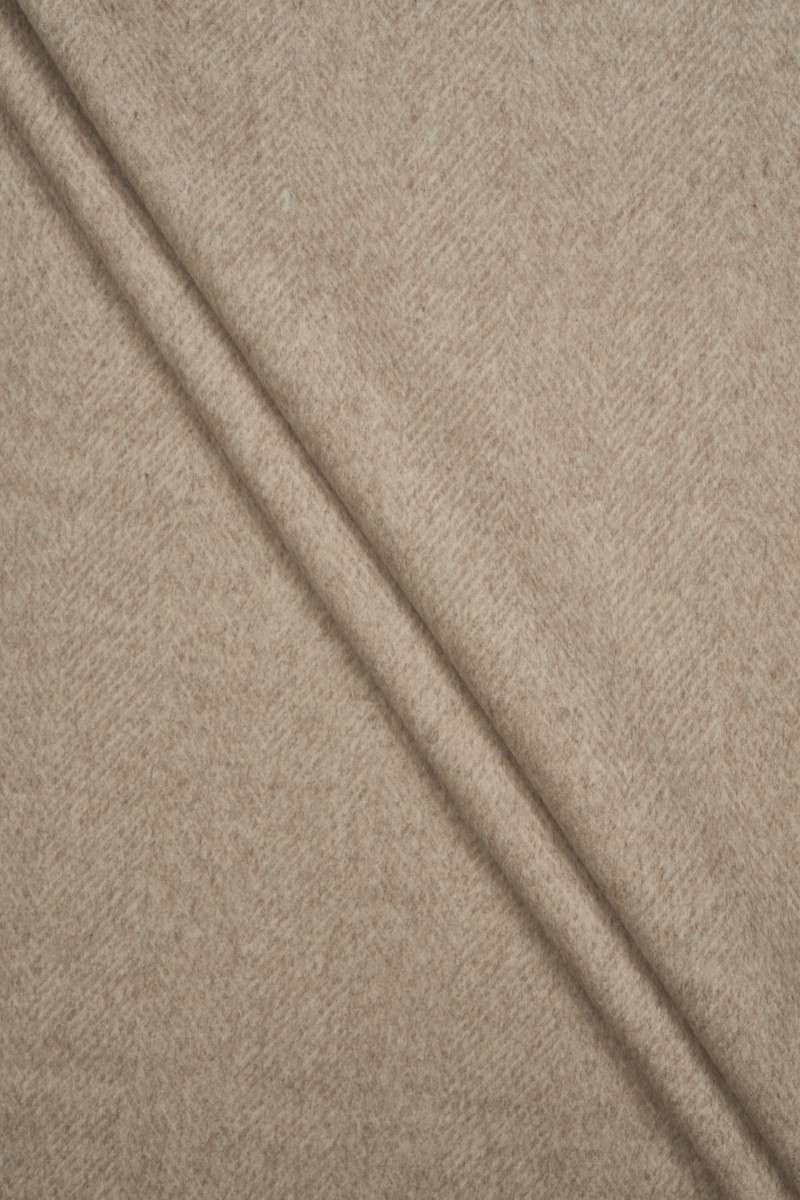 Herringbone coat wool - light beige