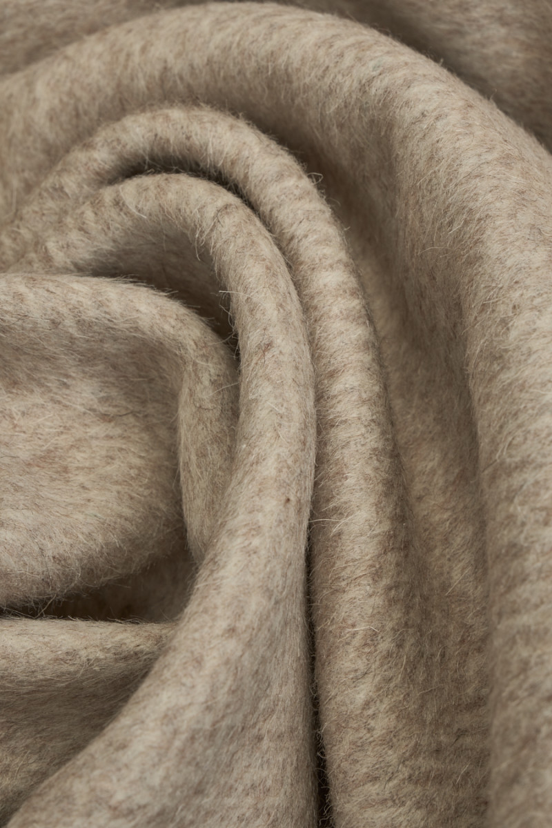 Visgraatjas wol - lichtbeige