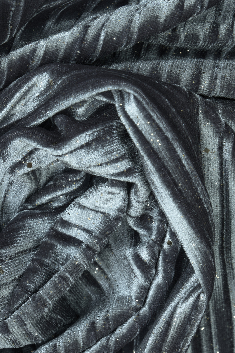 Pleated velour with glitter - colors