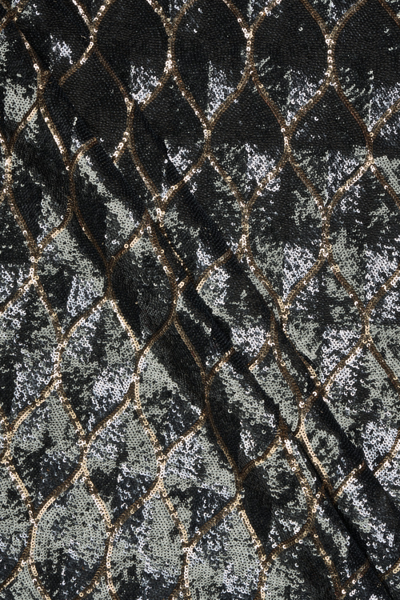 Sequins exclusifs en forme de goutte d’eau argentée COUPON 105 cm