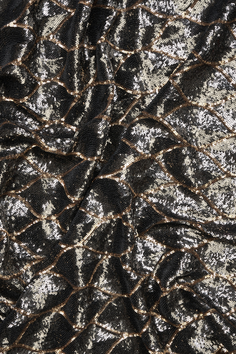 Exclusive sequins teardrop silver COUPON 105 cm