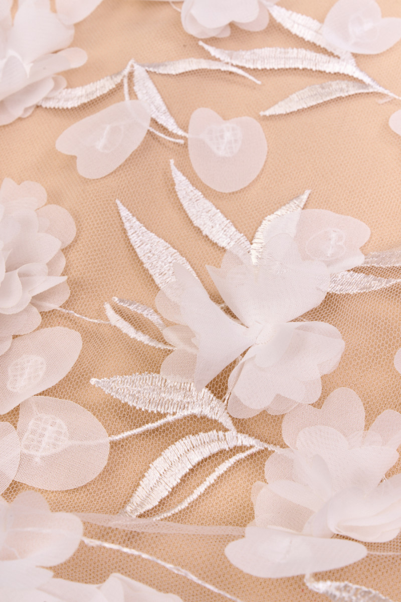 3D Cream Evening Fabric