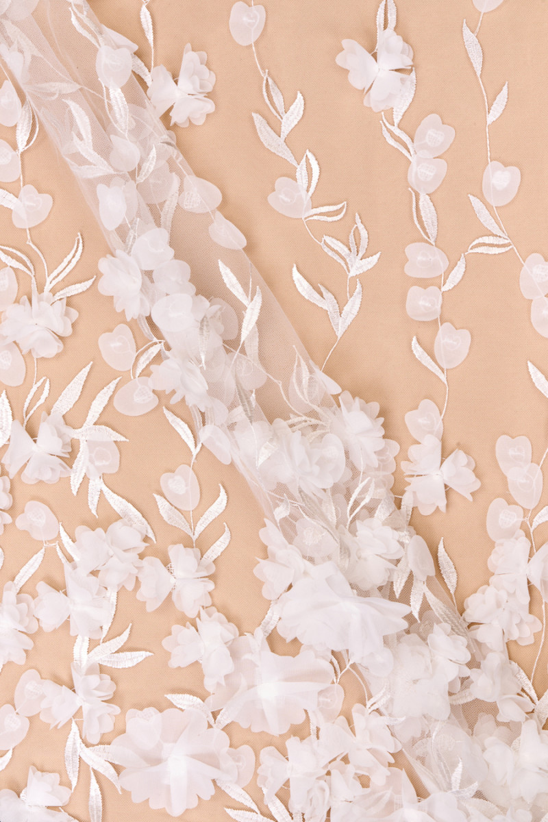 3D kreemjas õhtukangas