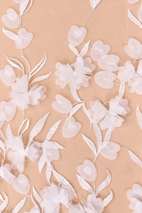 3D Cream Evening Fabric