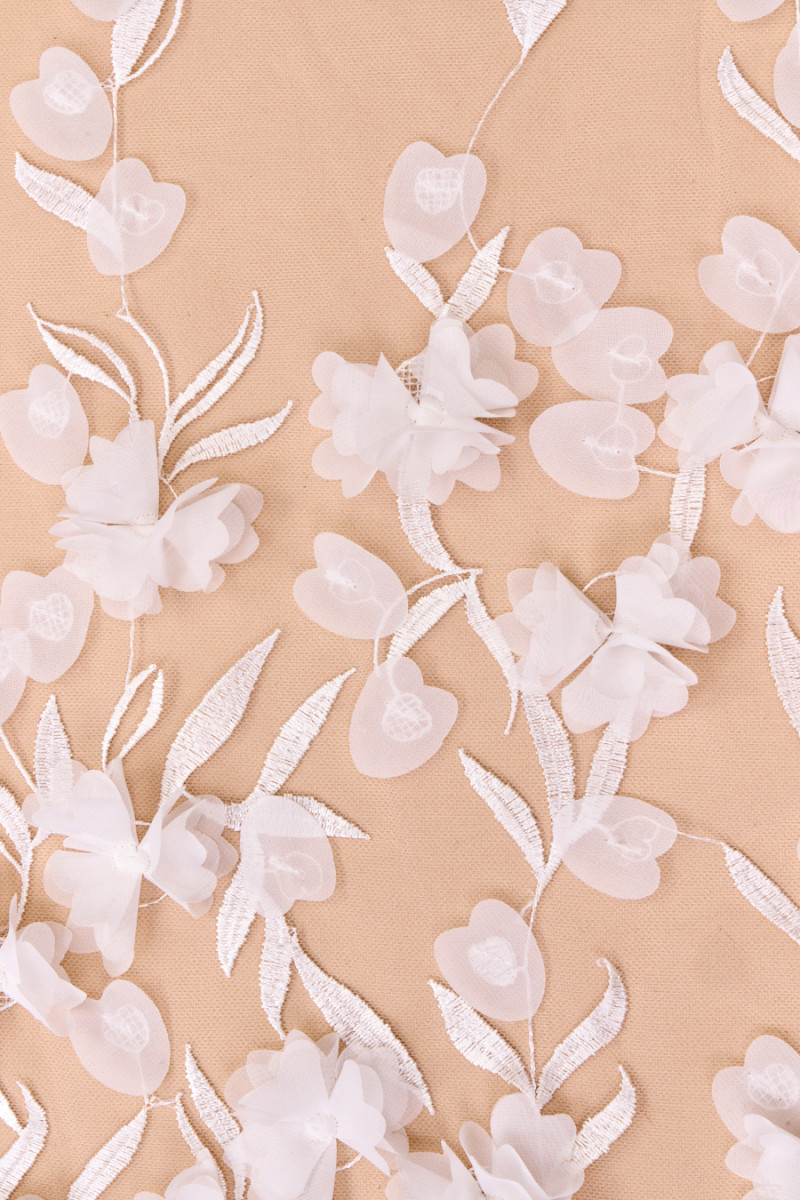 3D Cream Evening Fabric