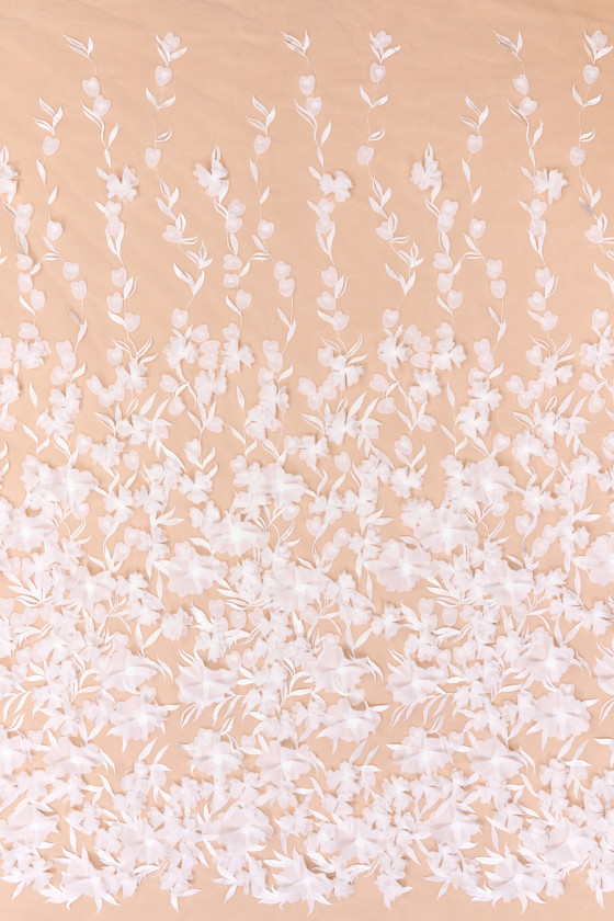 3D Cream Evening Fabric