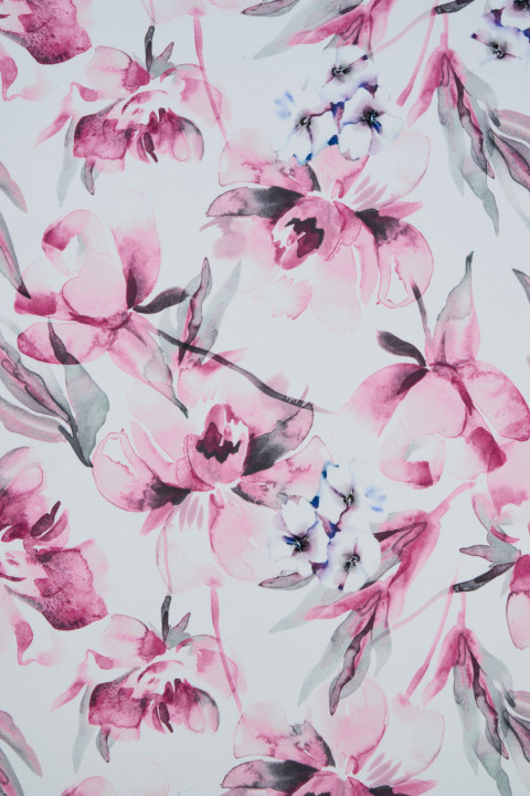 Polyester fabric with floral print