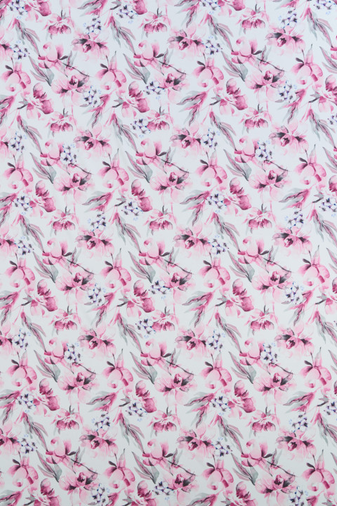 Polyester fabric with floral print