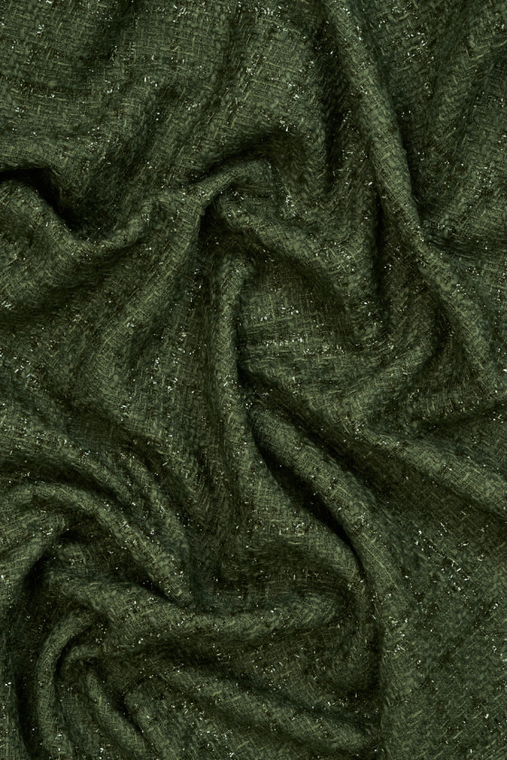 Tkanina typu chanel - zielona oliwka