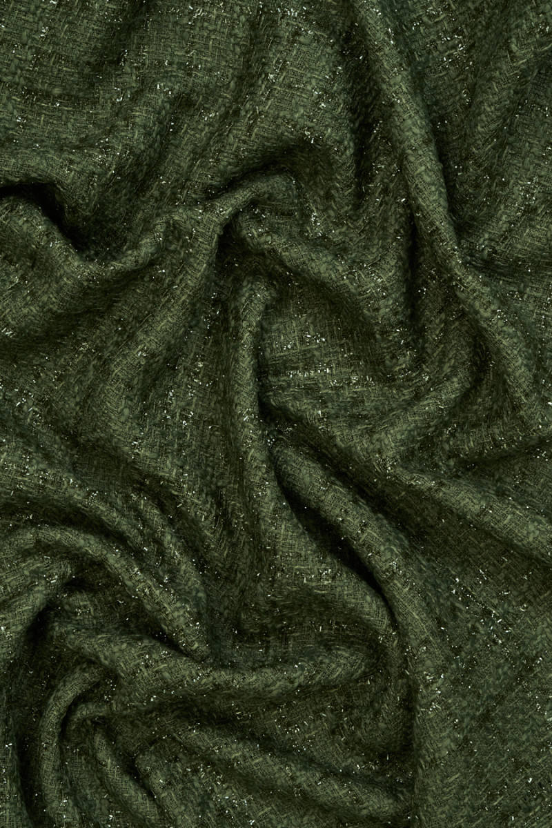 Tkanina typu chanel - zielona oliwka