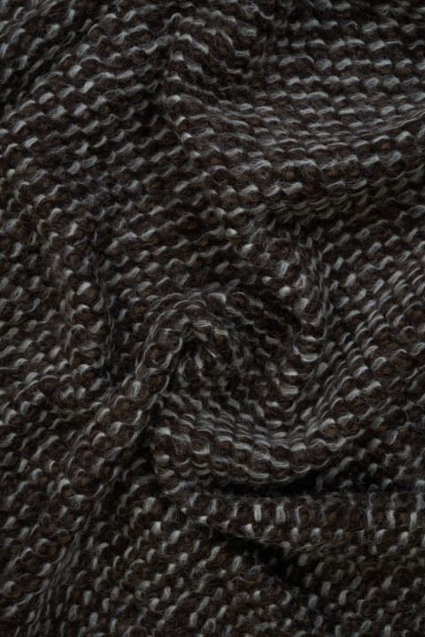 Wool fabric boucle brown