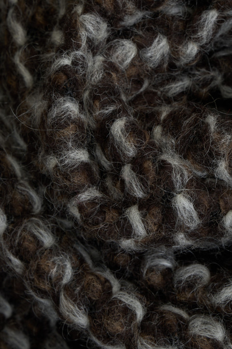 Wool fabric boucle brown