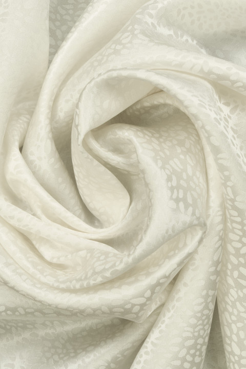 Silk jacquard cream leopard print