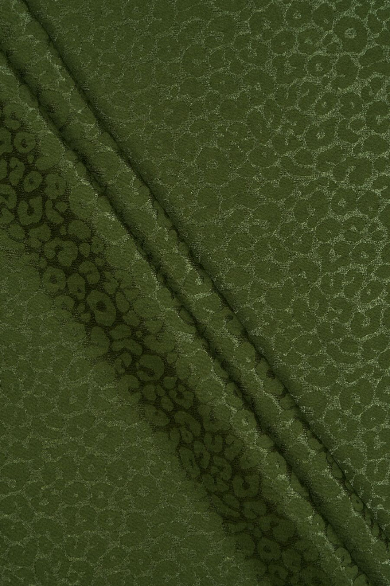 Jacquard vert imprimé léopard