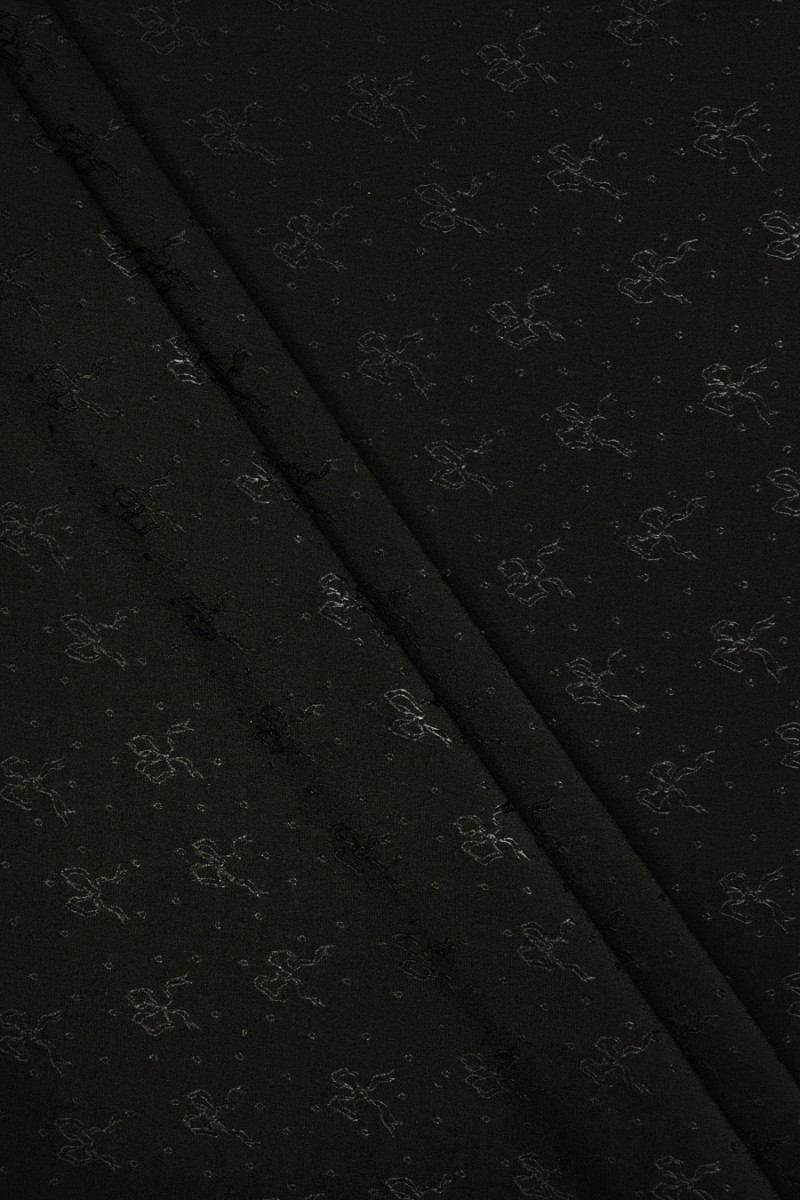 Jacquard silk with bows black