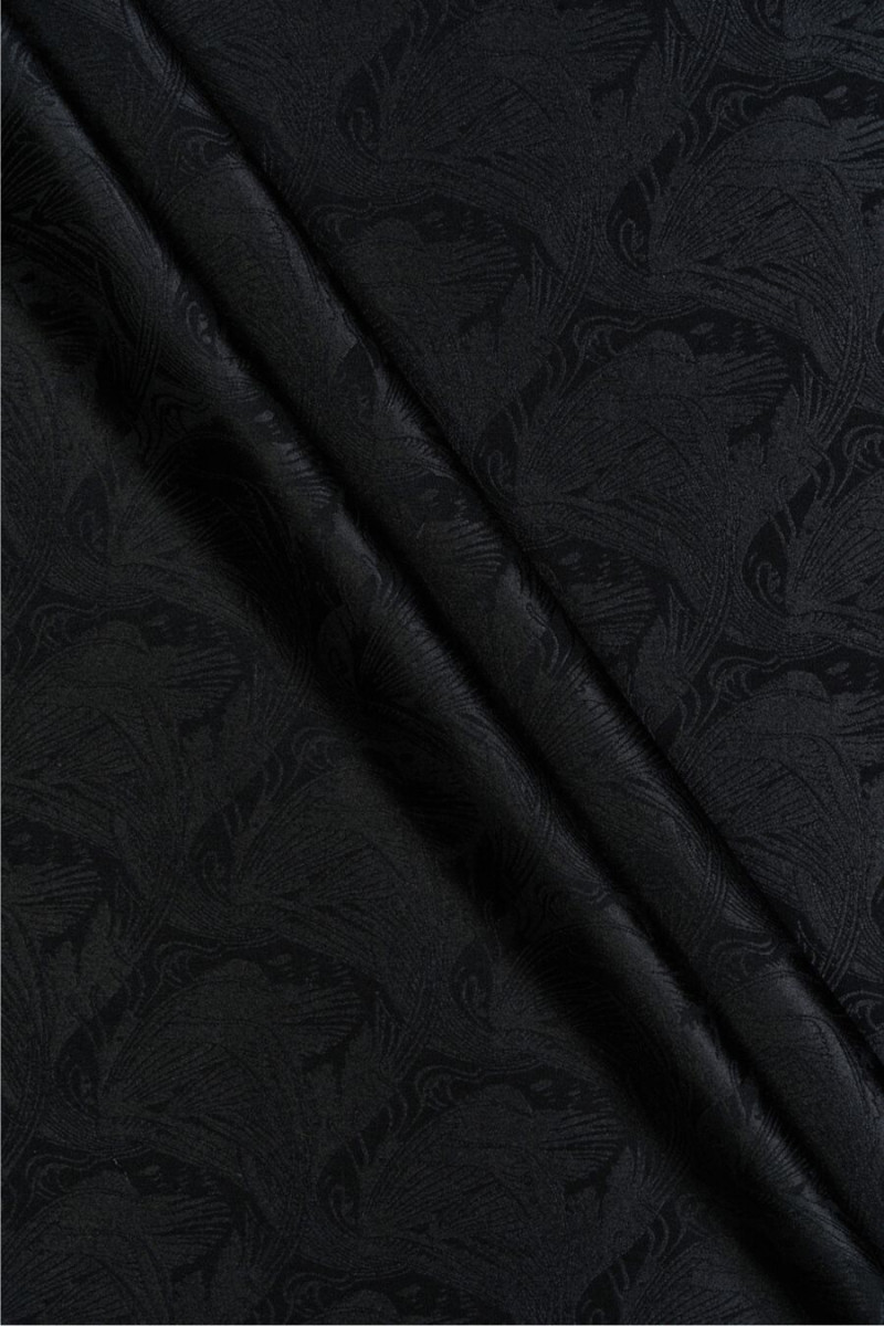 Black jacquard silk