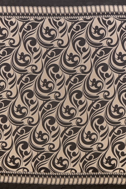Viscose chiffon met zijde zwart
