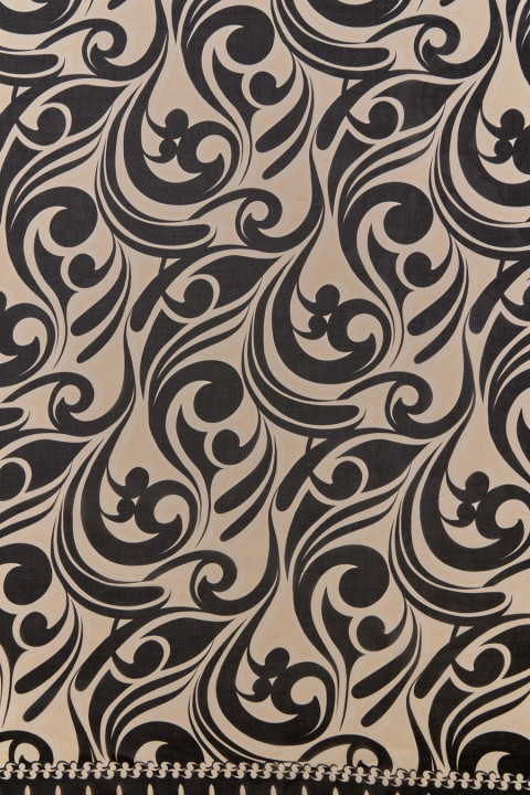 Viscose chiffon met zijde zwart