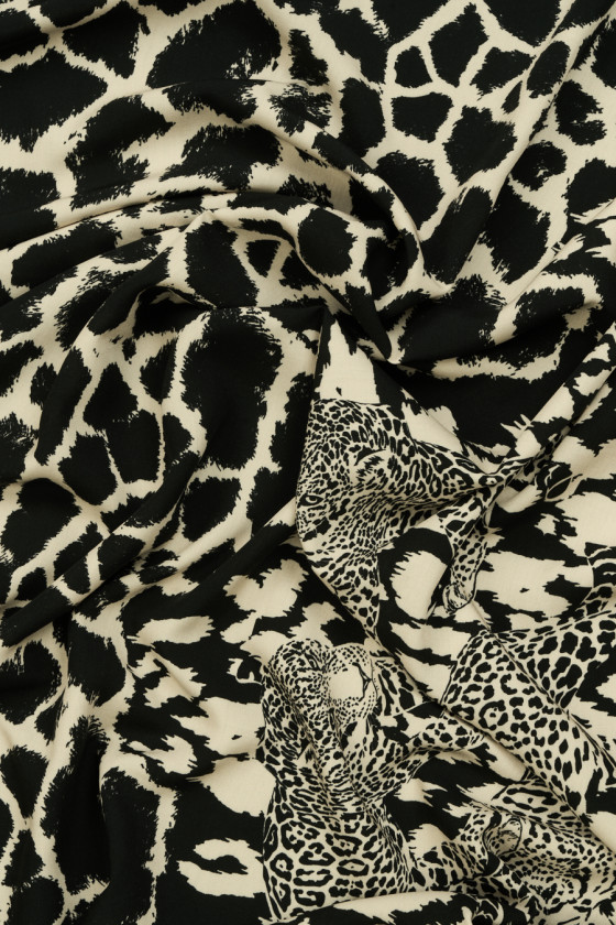 Pantera in viscosa nera e beige